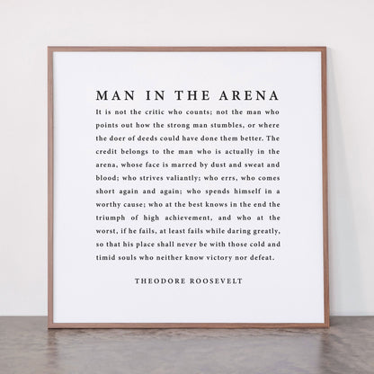 The Man In The Arena, Theodore Roosevelt Framed Art Print Gallery Image 21