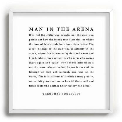 The Man In The Arena, Theodore Roosevelt Framed Art Print Gallery Image 118