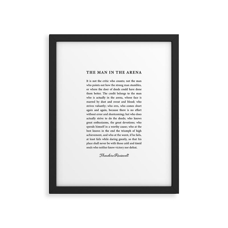 The Man In The Arena Framed Art Print Gallery Image 5