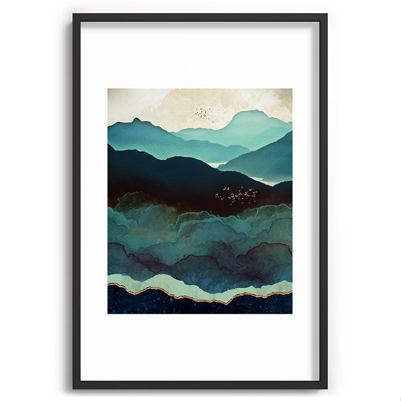 Indigo Mountains Framed Art Print Gallery Image 85
