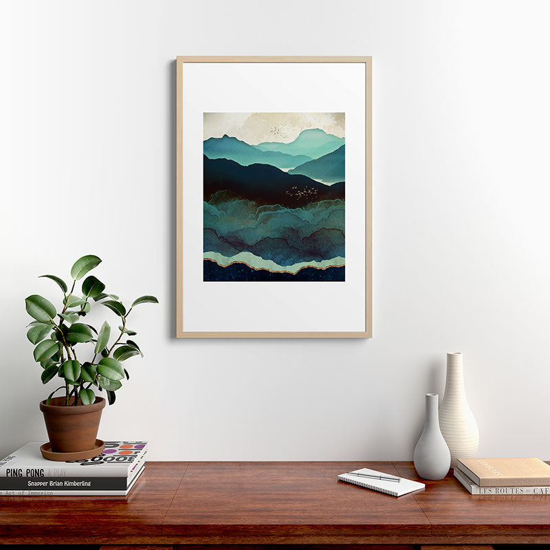 Indigo Mountains Framed Art Print Gallery Image 28
