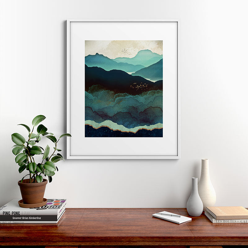 Indigo Mountains Framed Art Print Gallery Image 39