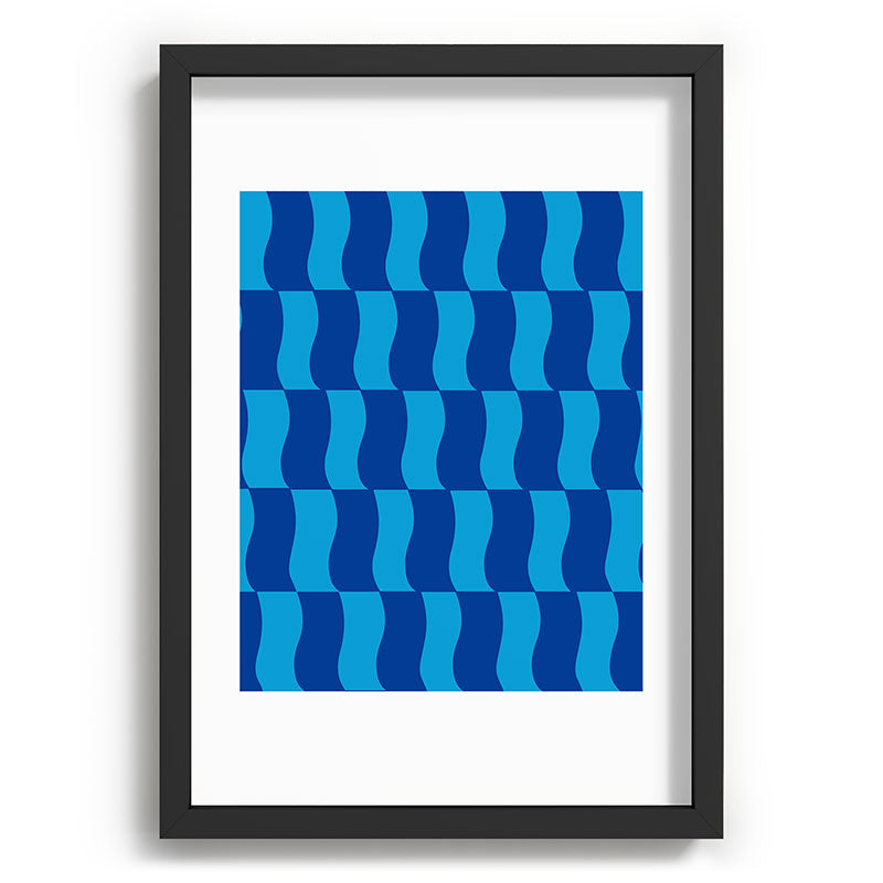 Cobalt Sky Wavy Blocks Framed Art Print Gallery Image 81
