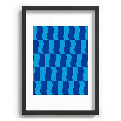 Cobalt Sky Wavy Blocks Framed Art Print Gallery Image 81