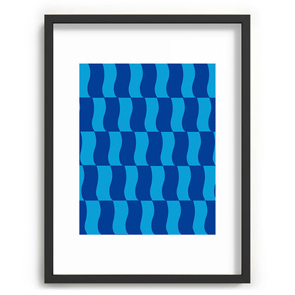 Cobalt Sky Wavy Blocks Framed Art Print Gallery Image 84