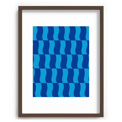 Cobalt Sky Wavy Blocks Framed Art Print Gallery Image 91