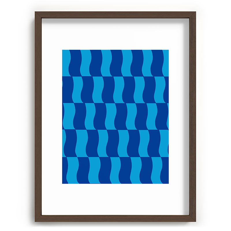 Cobalt Sky Wavy Blocks Framed Art Print Gallery Image 92