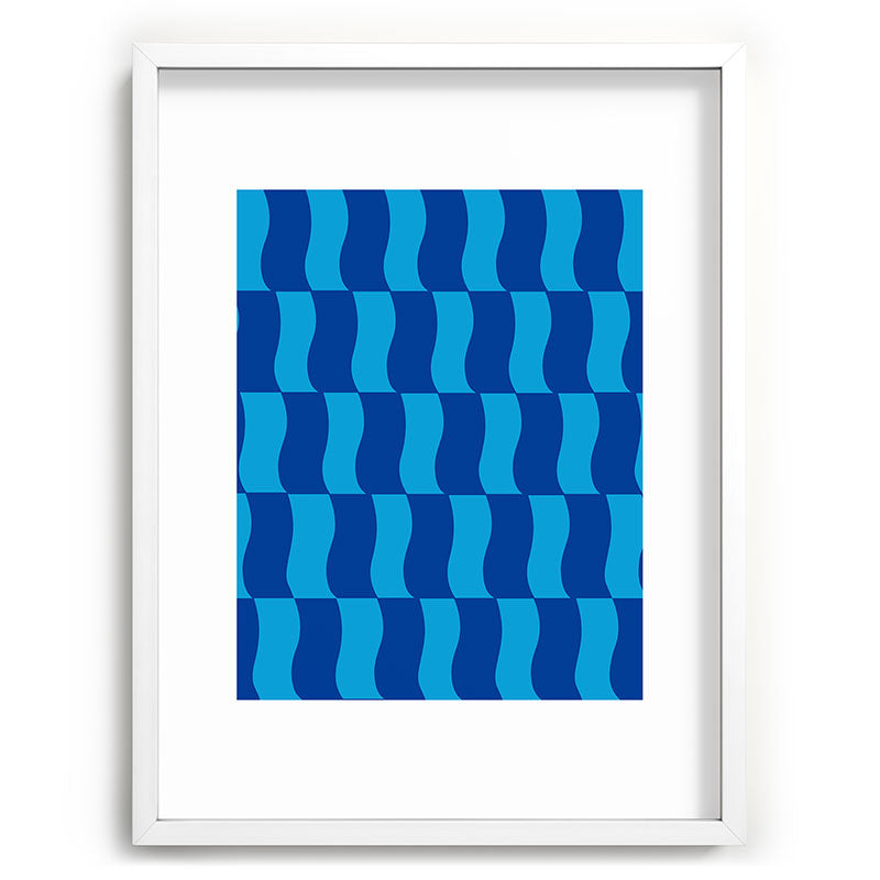 Cobalt Sky Wavy Blocks Framed Art Print Gallery Image 108