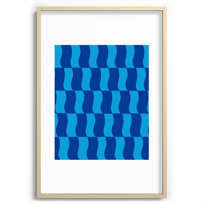 Cobalt Sky Wavy Blocks Framed Art Print Gallery Image 102