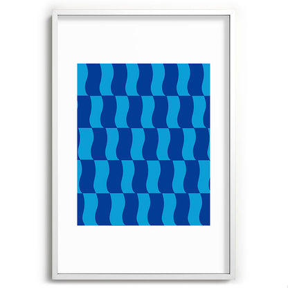 Cobalt Sky Wavy Blocks Framed Art Print Gallery Image 110