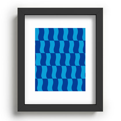 Cobalt Sky Wavy Blocks Framed Art Print Gallery Image 80