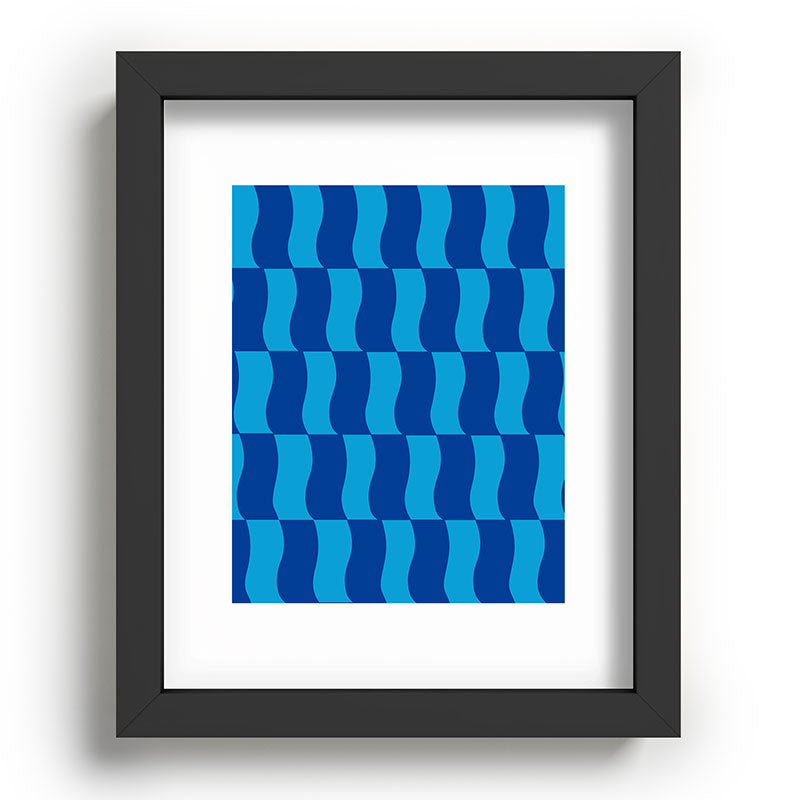 Cobalt Sky Wavy Blocks Framed Art Print Gallery Image 78