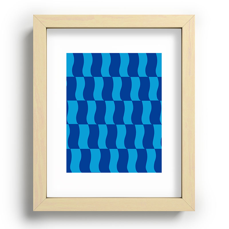 Cobalt Sky Wavy Blocks Framed Art Print Gallery Image 96