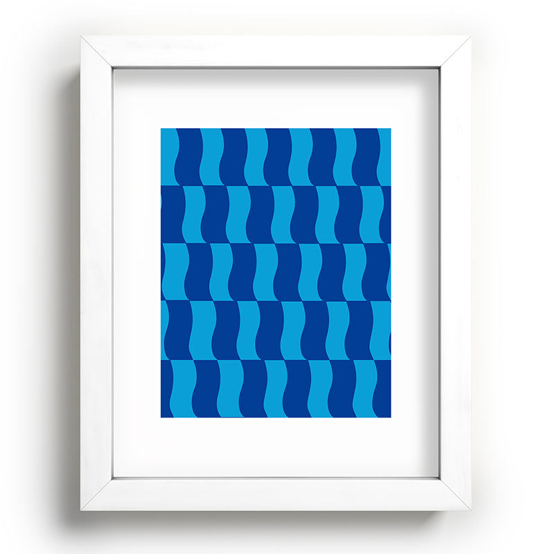 Cobalt Sky Wavy Blocks Framed Art Print Gallery Image 103