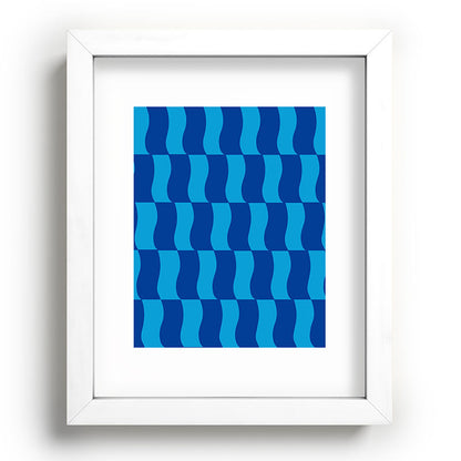 Cobalt Sky Wavy Blocks Framed Art Print Gallery Image 103
