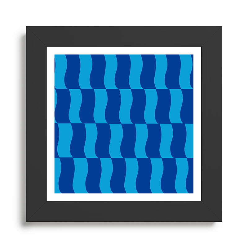 Cobalt Sky Wavy Blocks Framed Art Print Gallery Image 46