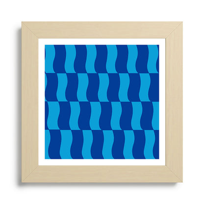 Cobalt Sky Wavy Blocks Framed Art Print Gallery Image 68