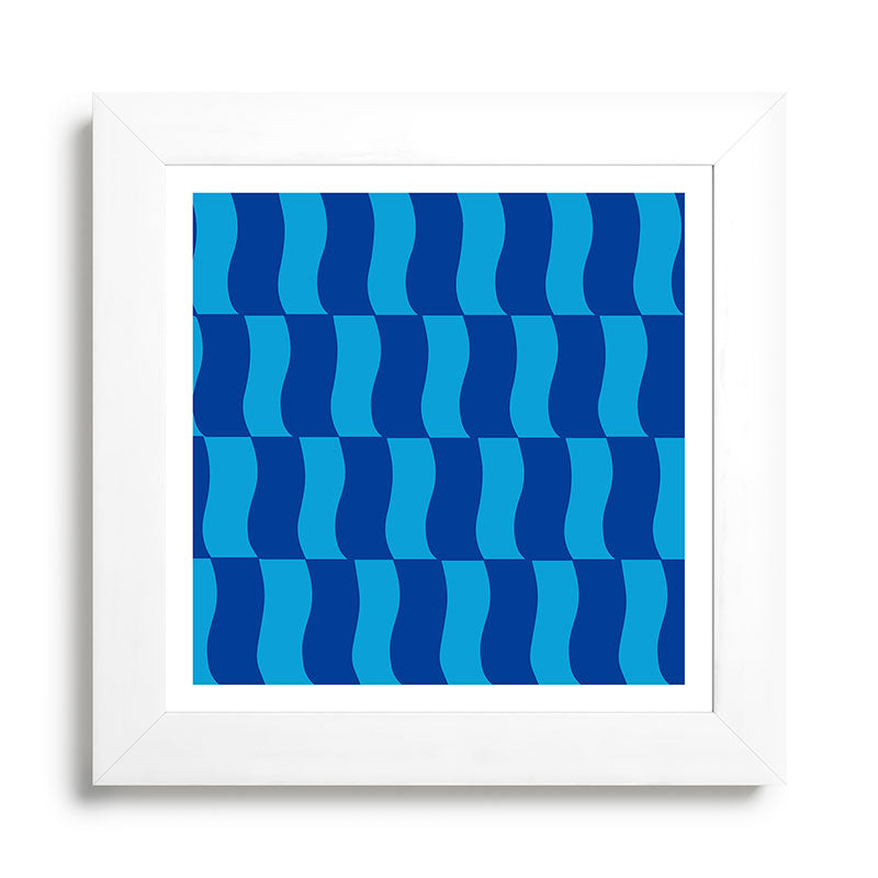 Cobalt Sky Wavy Blocks Framed Art Print Gallery Image 79