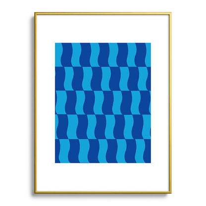 Cobalt Sky Wavy Blocks Framed Art Print Gallery Image 125
