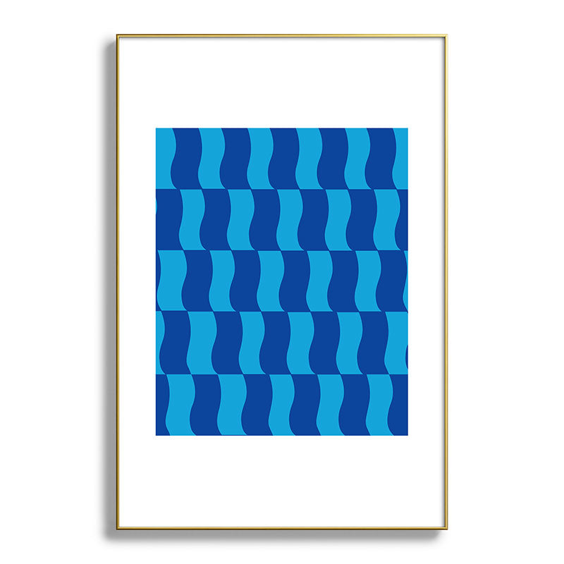 Cobalt Sky Wavy Blocks Framed Art Print Gallery Image 127