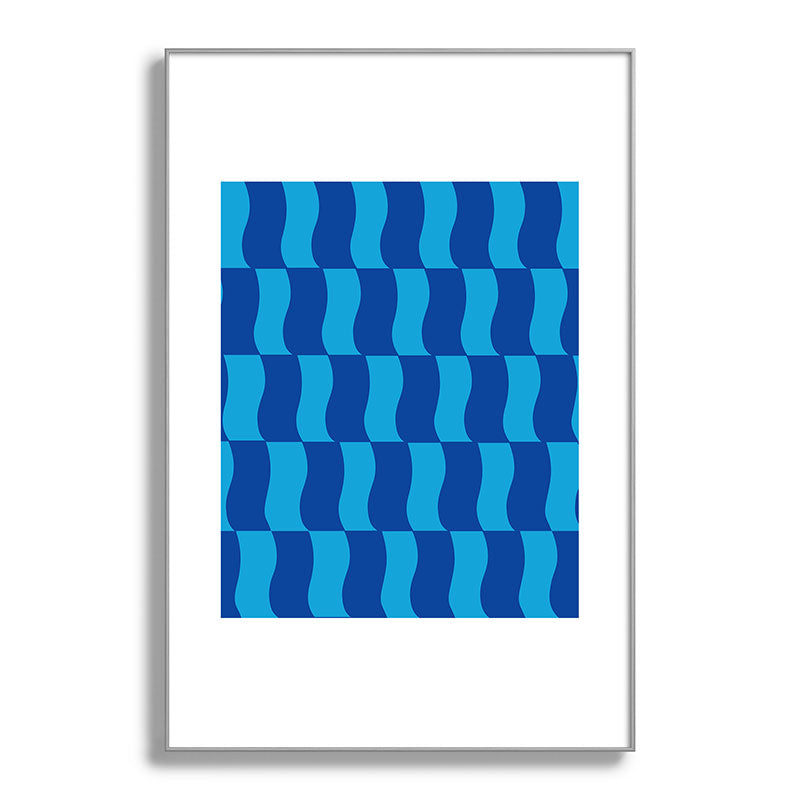 Cobalt Sky Wavy Blocks Framed Art Print Gallery Image 138