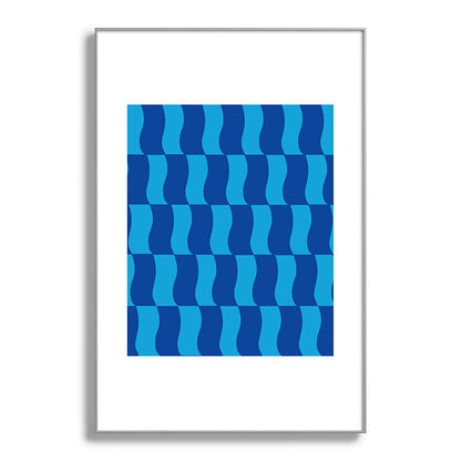 Cobalt Sky Wavy Blocks Framed Art Print Gallery Image 138
