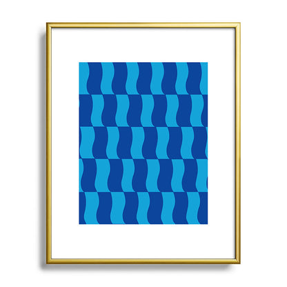 Cobalt Sky Wavy Blocks Framed Art Print Gallery Image 121