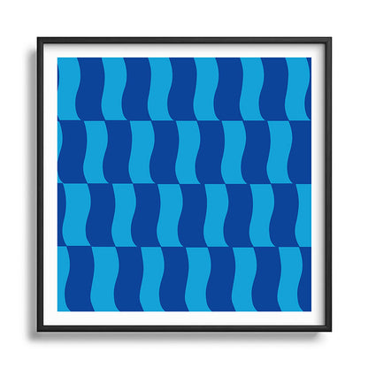 Cobalt Sky Wavy Blocks Framed Art Print Gallery Image 122