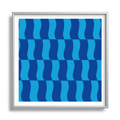 Cobalt Sky Wavy Blocks Framed Art Print Gallery Image 140