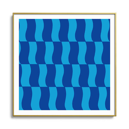 Cobalt Sky Wavy Blocks Framed Art Print Gallery Image 136