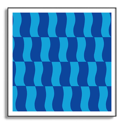 Cobalt Sky Wavy Blocks Framed Art Print Gallery Image 130