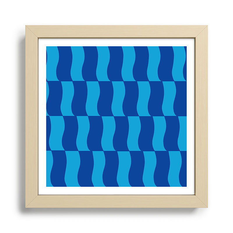 Cobalt Sky Wavy Blocks Framed Art Print Gallery Image 24