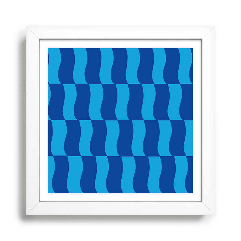 Cobalt Sky Wavy Blocks Framed Art Print Gallery Image 35