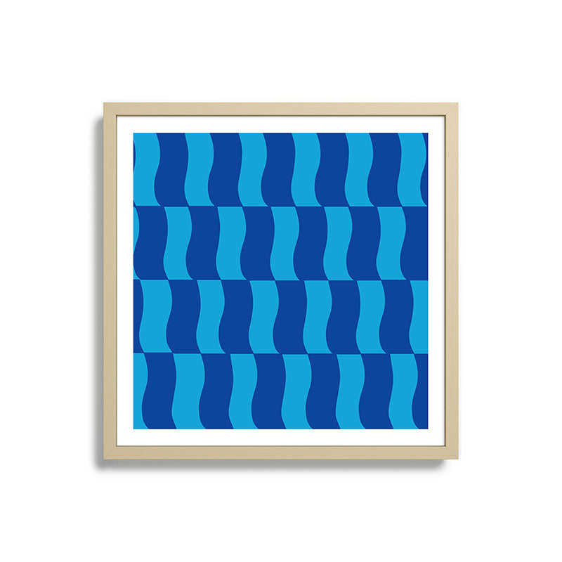 Cobalt Sky Wavy Blocks Framed Art Print Gallery Image 27