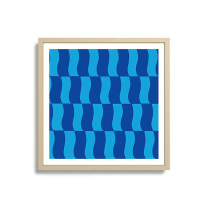 Cobalt Sky Wavy Blocks Framed Art Print Gallery Image 27