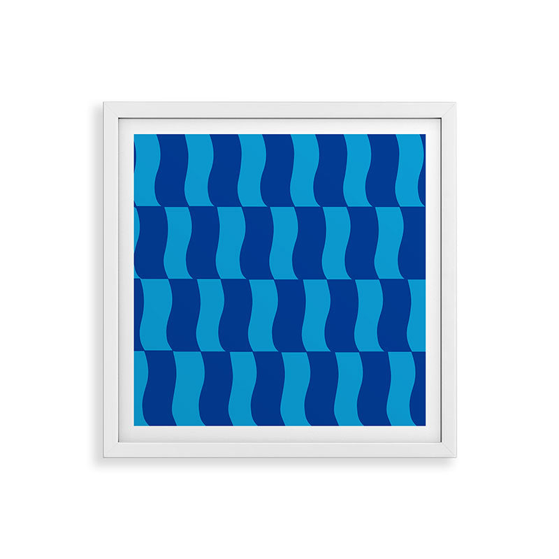 Cobalt Sky Wavy Blocks Framed Art Print Gallery Image 38