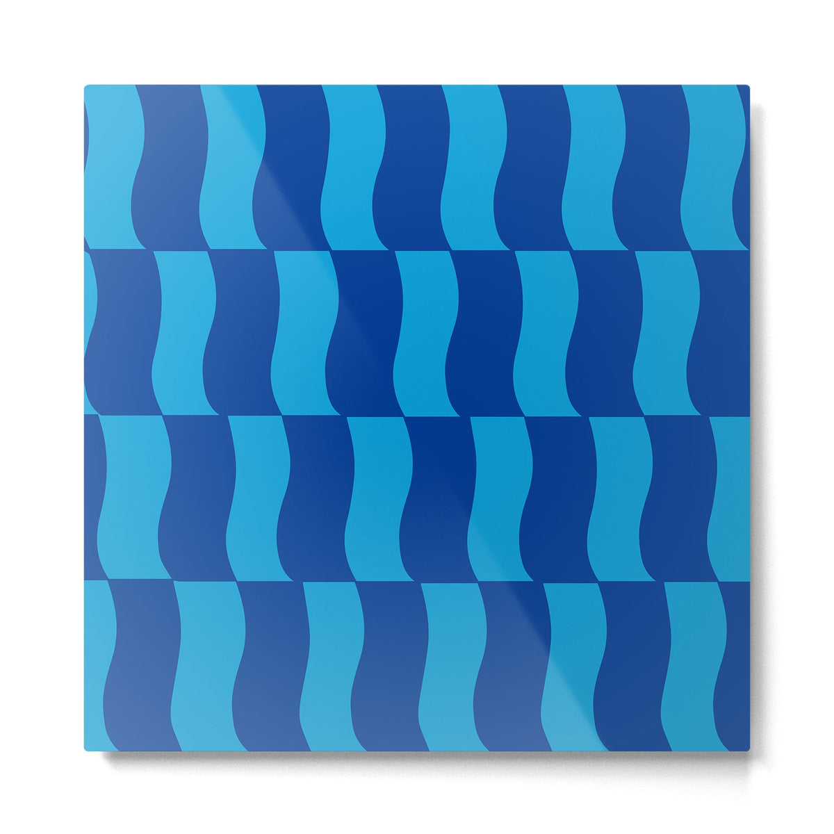 Cobalt Sky Wavy Blocks Metal Print Gallery Image 2