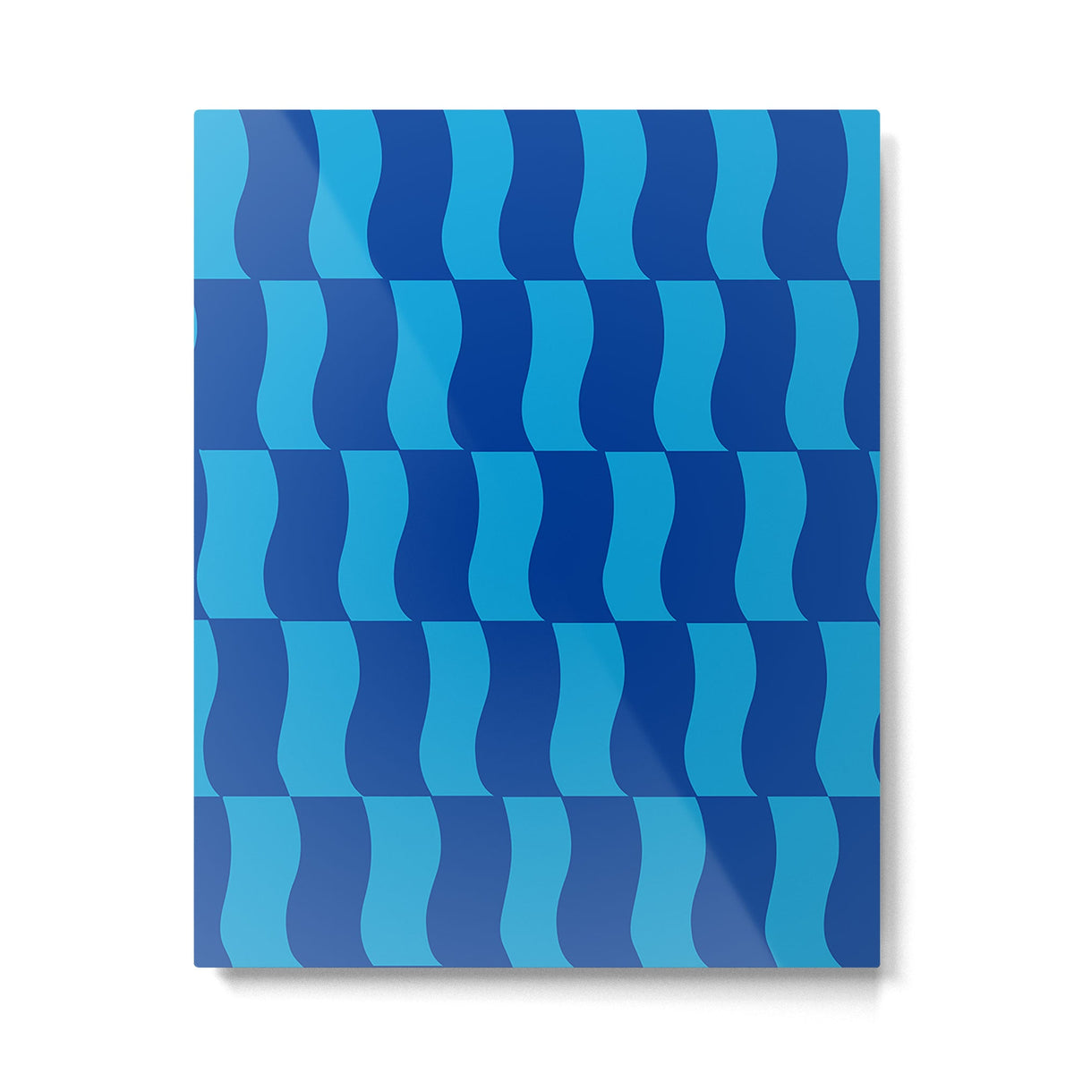 Cobalt Sky Wavy Blocks Metal Print Gallery Image 3