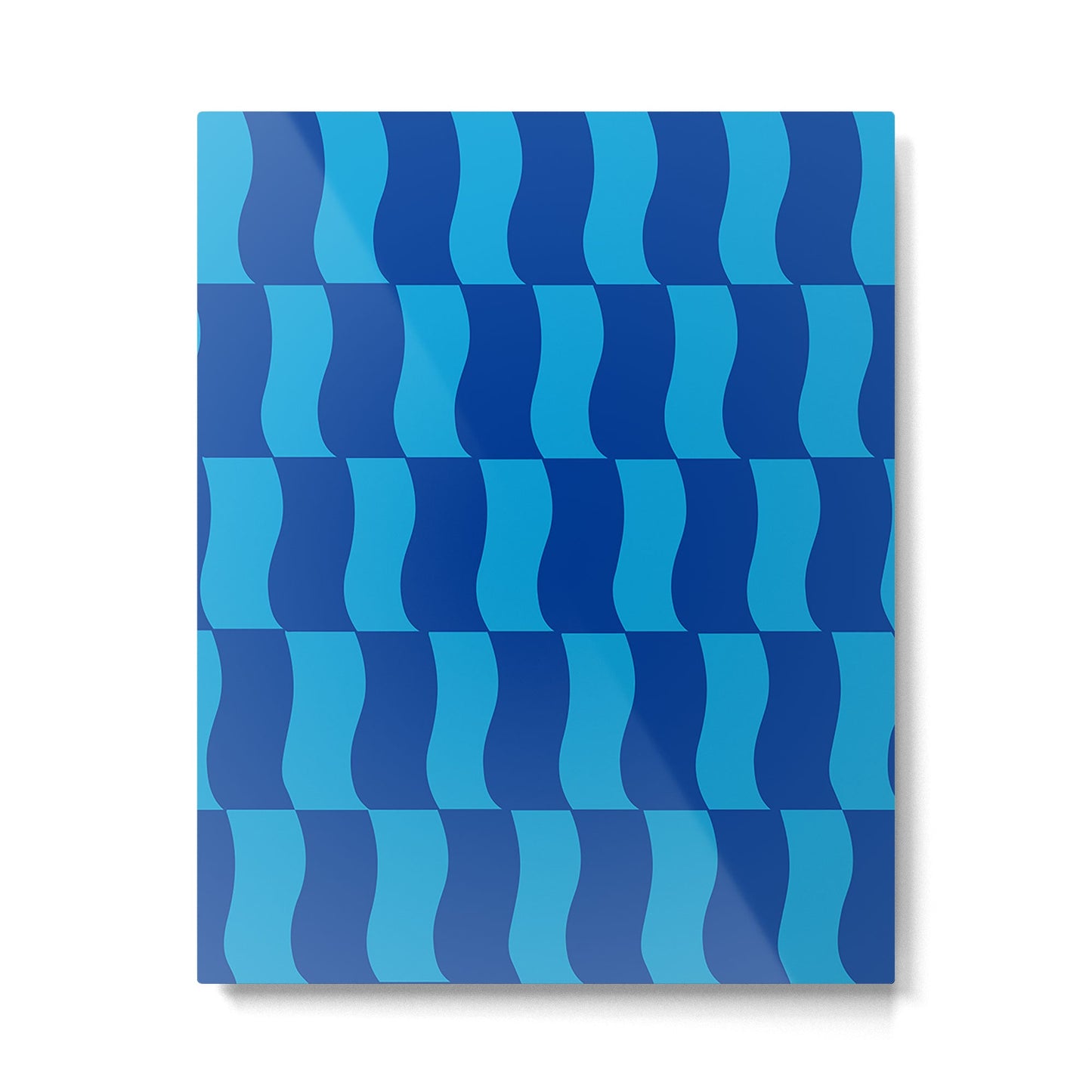 Cobalt Sky Wavy Blocks Metal Print Gallery Image 1