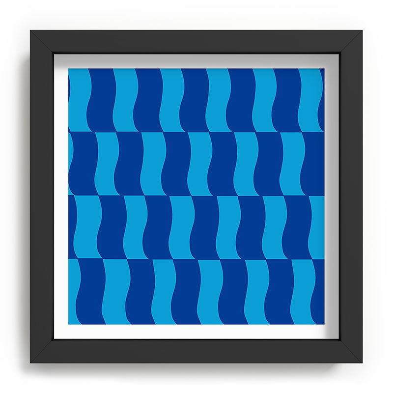 Cobalt Sky Wavy Blocks Framed Art Print Gallery Image 90
