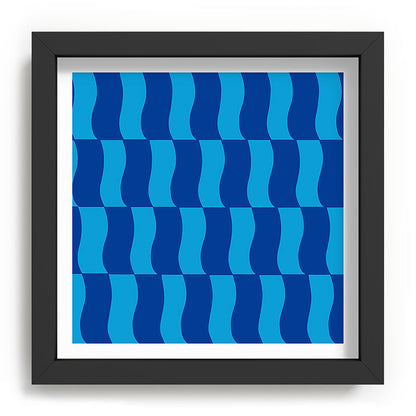 Cobalt Sky Wavy Blocks Framed Art Print Gallery Image 90