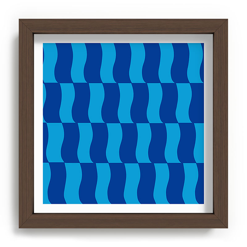 Cobalt Sky Wavy Blocks Framed Art Print Gallery Image 98