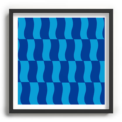 Cobalt Sky Wavy Blocks Framed Art Print Gallery Image 93