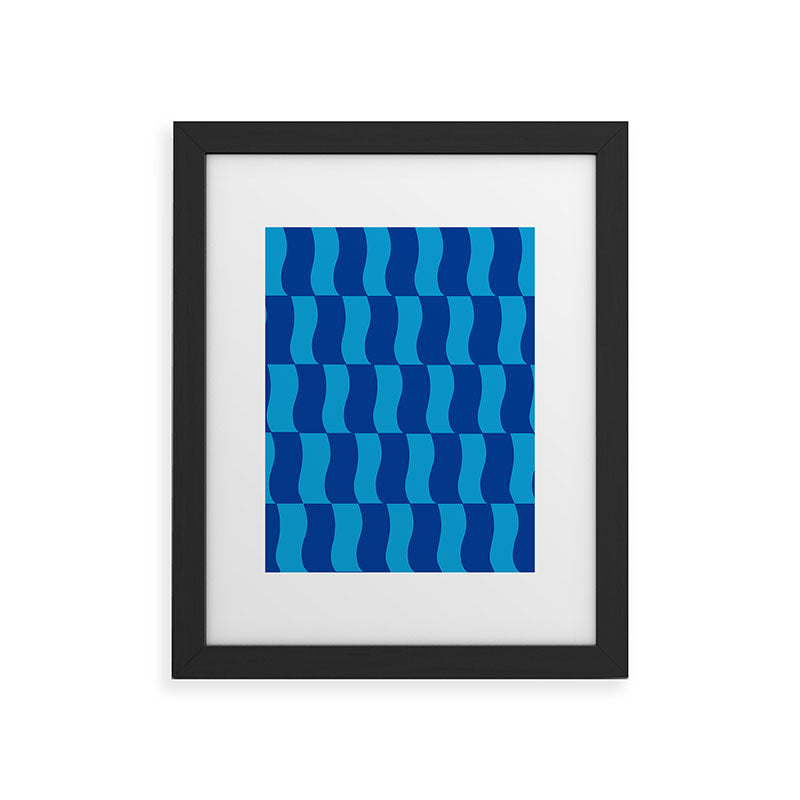 Cobalt Sky Wavy Blocks Framed Art Print Gallery Image 40