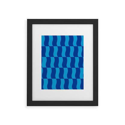 Cobalt Sky Wavy Blocks Framed Art Print Gallery Image 40