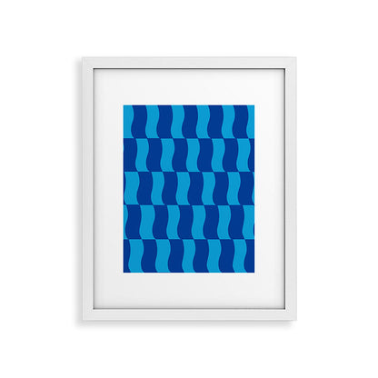 Cobalt Sky Wavy Blocks Framed Art Print Gallery Image 30
