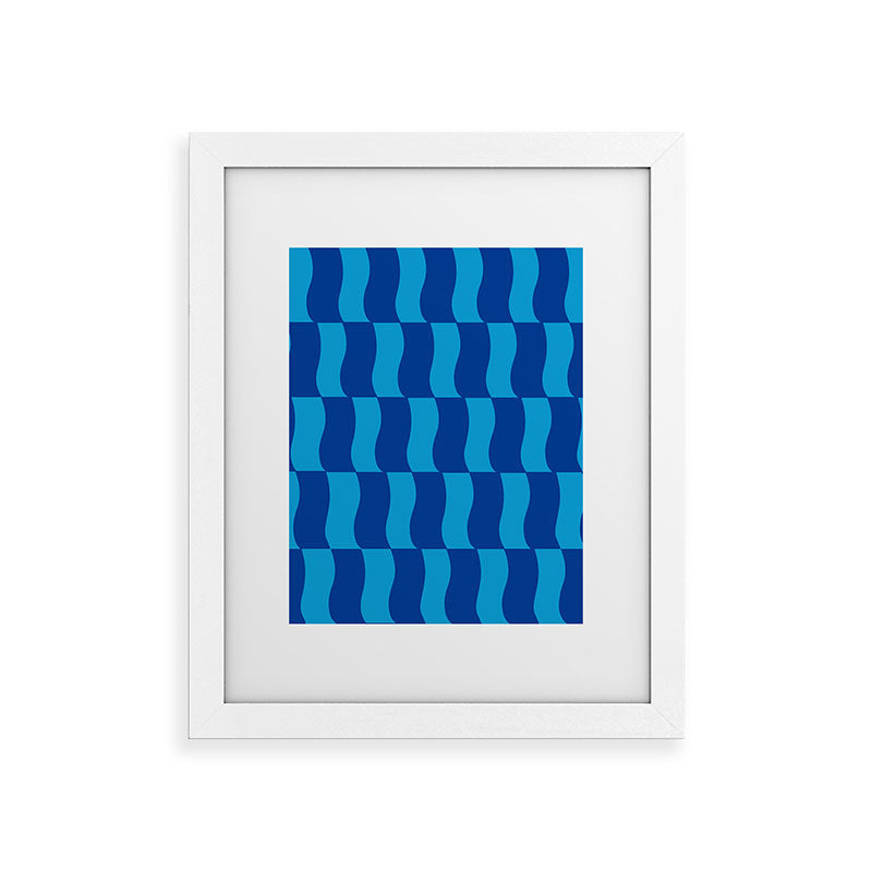 Cobalt Sky Wavy Blocks Framed Art Print Gallery Image 73