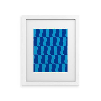 Cobalt Sky Wavy Blocks Framed Art Print Gallery Image 73
