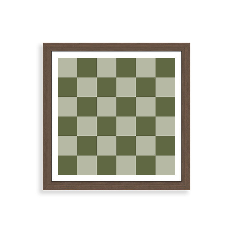 Checkered (Sage & Olive Green) Framed Art Print Gallery Image 17