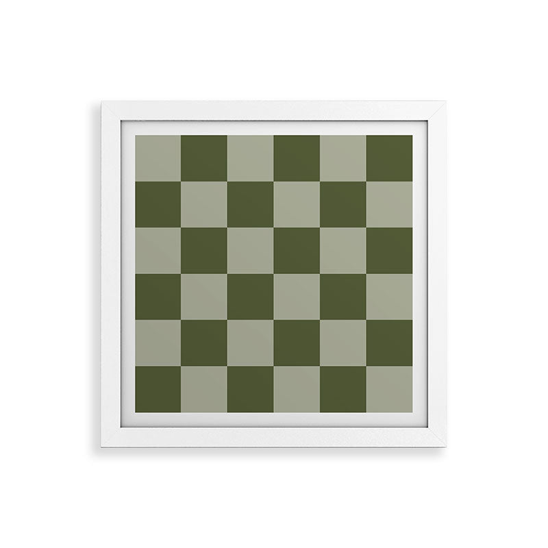 Checkered (Sage & Olive Green) Framed Art Print Gallery Image 23